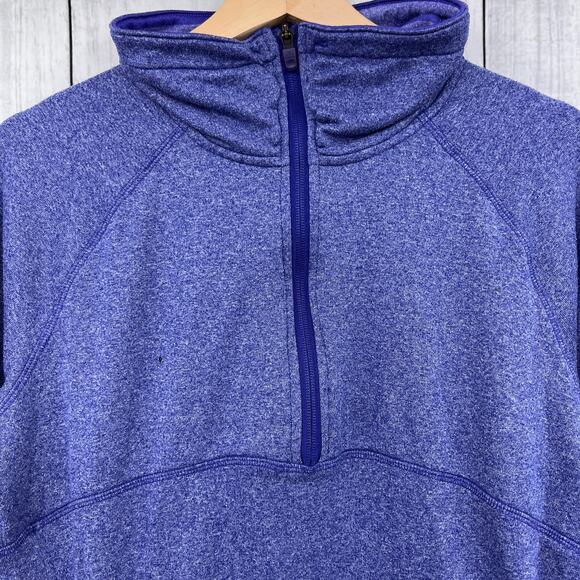 Adidas (L) Climawarm Womens Blue 1/2 Zip Athletic Pullover Sweater Sweatshirt - Picture 3 of 10